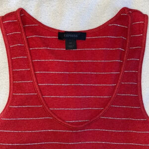 Express‎ Red Metallic Cotton Tank